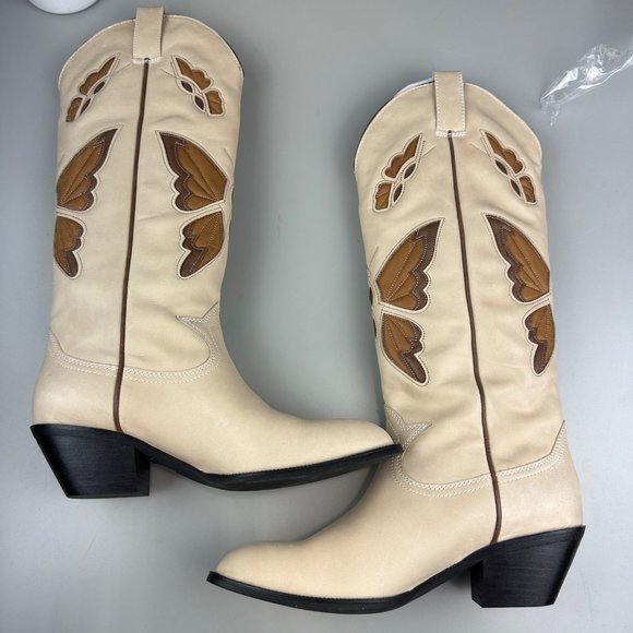 Jeffrey Campbell Fly Away Cowboy Boot in Natural - Picture 8 of 10